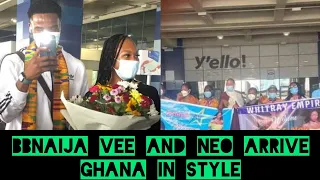 BBNaija Star, Neo And Vee Arrive In Ghana For A Brief Tour