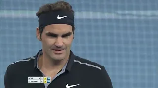 Roger Federer/Sania Mirza vs Bruno Soares/Daniela Hantuchova IPTL Delhi 2014