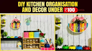 DIY Kitchen Organisation and Countertop Decoration under 100rs| DIY kitchen organisation ideas