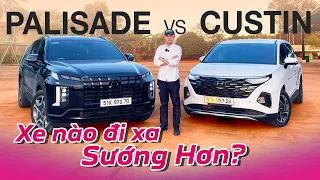 Phơi bày góc kín của Hyundai Custin và Palisade qua chuyến đi xa: Xe nào ngồi sướng hơn? | Vlog Xe