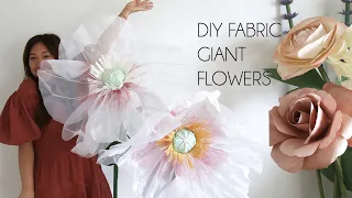 DIY Giant Fabric Flower (How to make organza flowers)