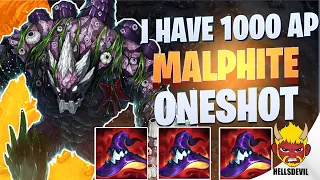 WILD RIFT | Malphite But I Have 1000 AP And ONESHOT | Challenger Malphite Gameplay | Guide & Build