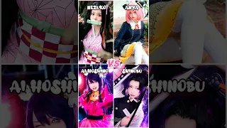 Nezuko🎋vs Anya🥜vs Ai Hoshino🎶vs Shinobu🦋 #demonslayer #spyxfamily #oshinoko #anime #shorts