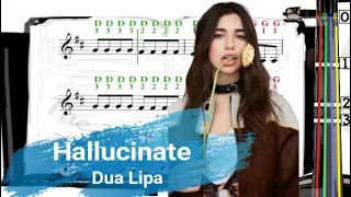 Hallucinate | Due Lipa | Violin SHEET MUSIC [With Fingerings] [Level 3]