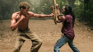 Bill Skarsgård & Yayan Ruhian in 'Boy Kills World'