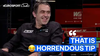 Ronnie O’Sullivan laughs about ‘horrendous tip’ | Post Match Interview | Eurosport Snooker