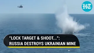 Russia's Ka-52 Attack Helicopter Crew Destroys Ukrainian Mine In Black Sea | Watch