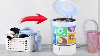 How To Make Mini Washing Machine From Plastic Basket ! DIY Washing Machine