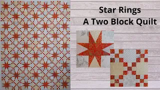 Star Rings Free Pattern Quilt Tutorial for Rotary Cutting and AccuQuilt Using Low Volume Prints