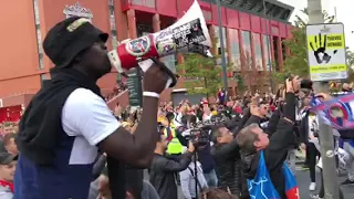 PSG Ultras arrive at Anfield