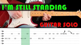 I'M STILL STANDING - Guitar lesson - Guitar solo with tabs (fast & slow) - Elton John