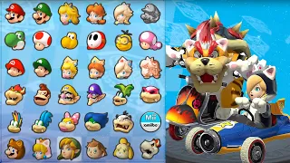 Cat Bowser and Cat Rosalina in Mario Kart 8 (Mushroom Cup) 4K60FPS