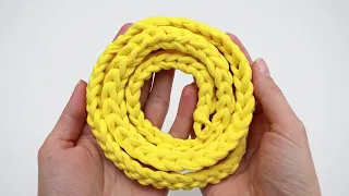 Эластичный шнур крючком. Crochet cord