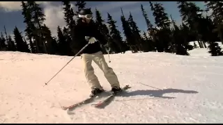 Ski lesson side slip exercise to improve your pivoting and edging skills