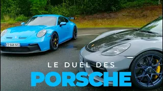 Porsche Cayman GT4 RS vs Porsche 911 GT : il n'en restera qu'une !