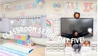 CLASSROOM SET UP DAY 5! Last Day Of Classroom Set Up!! 💕☁️| PreK Teacher Vlog🍎