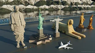 Tallest Statue Size Comparison | 3d Animation Comparison | Real Scale Comparison