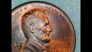 1985 D Penny Struck through dropped filling