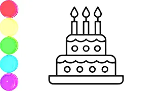 Birthday Cake Drawing How To Draw A Cake Art Easy