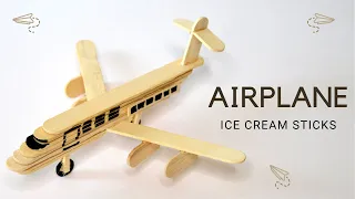 Ice Cream Sticks Aeroplane DIY | Easy Popsicle Crafts For Kids