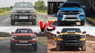 2023 Ford Ranger vs 2023 Volkswagen Amarok vs 2023 Toyota Hilux vs 2023 Ram 1500 TRX | Truck Battles