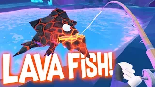 Catching Legendary Lava Fish in the Secret Underground Cave! - Crazy Fishing HTC Vive VR