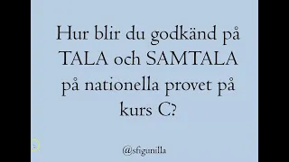 sfigunilla SFI NATIONELLT PROV TALA OCH SAMTALA Kurs C