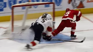 Red Wings' Athanasiou steals puck from Panthers' Ekblad, beats Reimer on backhand