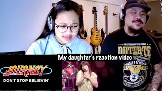 JOURNEY DONT STOP BELIEVING (DAUGHTER`S FIRST REACTION OF THE BAND)