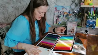 Карандаши Intelligent, brutfuner oily colored pencils. Маркеры wimi, скетчбук Малевич для маркеров.