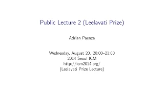 ICM2014 VideoSeries LC21 : Adrian Paenza Aug20Wed