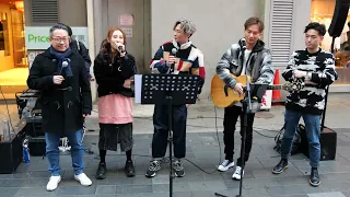 聲音重製版【4K 50P】燕尾碟組兔年快閃 busking      #中年好聲音 #燕尾蝶#丁文俊#顏志恒#周吉佩#魏嘉信#曹敏寶