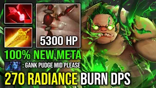 100% NEW META Radiance + Bloodstone 270 AOE Burning DPS 1v5 Unkillable Solo Mid 5300 HP Pudge Dota 2