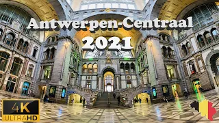 🇧🇪  Walking Tour Antwerpen-Centraal (Railway Station) - Antwerp, Belgium - 4K Ultra HD 60 (fps)