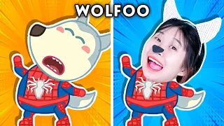 Wolfoo - Black and Red Spider Man | Wolfoo In Real Life | Hilarious Cartoon Compilation