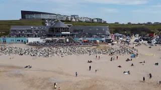 Fistral Beach by Drone 4K, Newquay, Cornwall, UK'S TOP SURFING DESTINATION