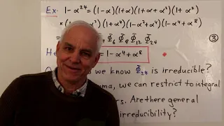 Irreducibility and the Schoenemann-Eisenstein criterion | Famous Math Probs 20b | N J Wildberger