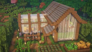 How To Build A Greenhouse With A Garden In Minecraft | Tutorial