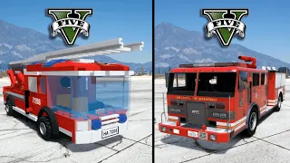 GTA 5 LEGO FIRE TRUCK VS FIRE TRUCK | WHICH IS BEST? | LAXHUL