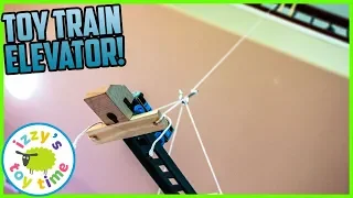 TOY TRAIN 20 FOOT ELEVATOR?! Learning and DIY Crafts with Izzy's Toy Time and Thomas! Family Fun!