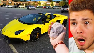 Junge wirft Stein auf Lamborghini... TEUER!!