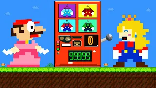 Mario and Peach Swaps Clothes in a Vending Machine | Game Animation