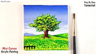 Landscape & A Tree Painting | Acrylic Painting Easy | Landscape Painting | Acrylic Painting