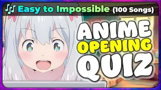 🎶 ANIME OPENING QUIZ: Very Easy → Impossible 【110 Songs!】