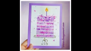 Birthday Cake Card: Watercolor Painting Process