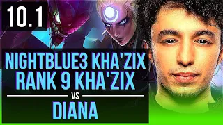 Nightblue3 KHA'ZIX vs DIANA (JUNGLE) (DEFEAT) | Rank 9 Kha'Zix, KDA 12/5/14 | NA Master | v10.1