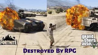 Blast🔥 - Destroyed By RPG | Gta5 RHINO TANK vs Fortnite TITAN TANK #blast #gtaonline #rhino #titan