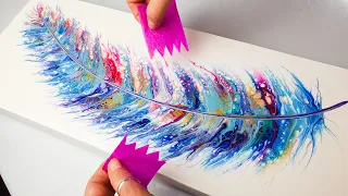 STUNNING Feather - Acrylic Swipe ANYONE Can Try! | AB Creative Tutorial