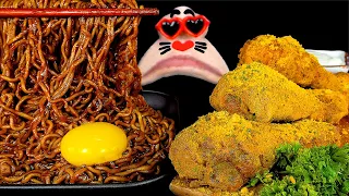 ASMR MUKBANG Black Bean Noodles & Cheese Chicken, Cheese Ball EATING SHOW (4K)