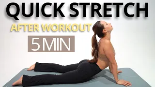 5 MIN QUICK FULL BODY STRETCHING EXERCISES FOR AFTER WORKOUT |  Relax, recover and gain flexibility!